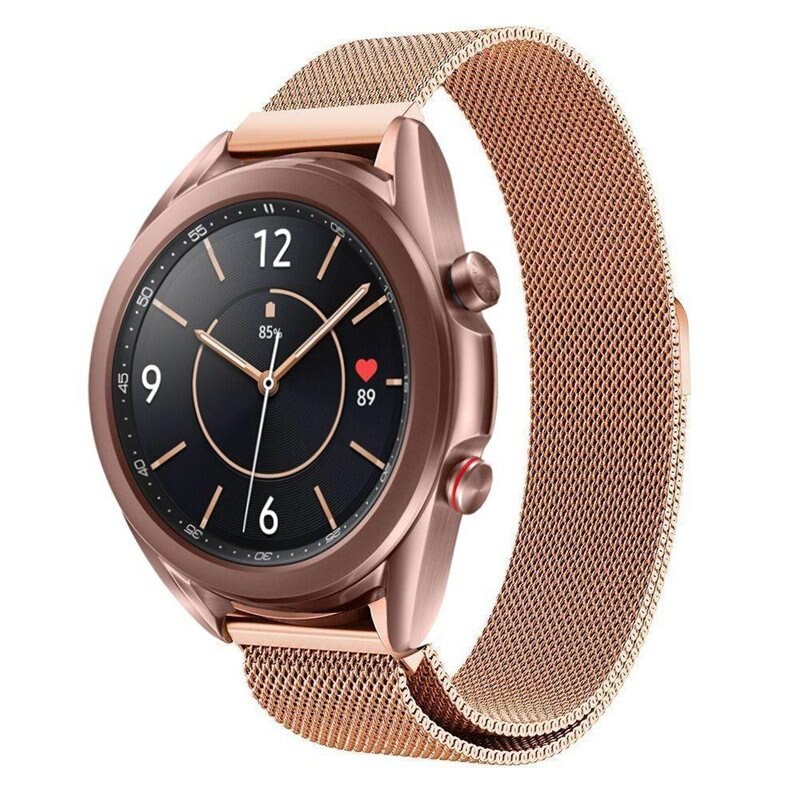Armband Milanese Samsung Galaxy Watch 3 41mm Roséguld - Lyxigt armband med magnetisk stängning - Rostfritt stål