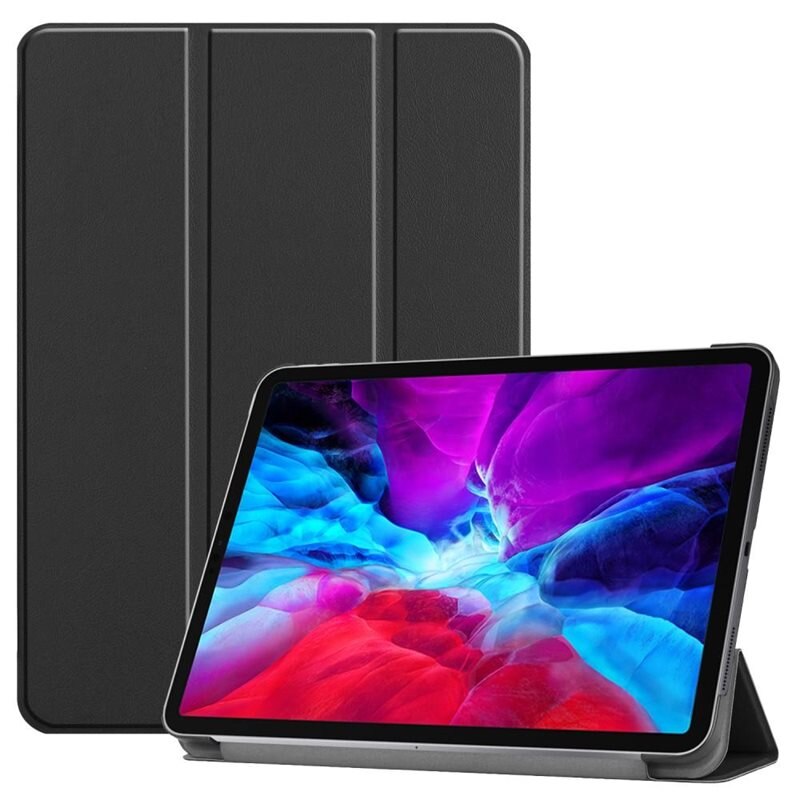Fodral Tri-fold Apple iPad Pro 12.9 4th Gen (2020) Svart - Skyddande fodral med stödfunktion