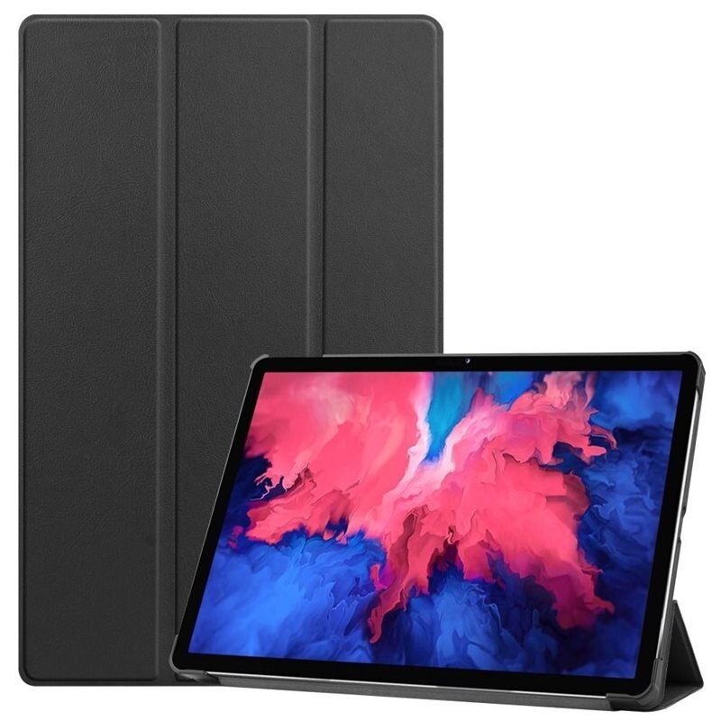 Fodral Tri-fold Lenovo Tab P11/Tab P11 Plus Svart - Skyddande fodral med stödfunktion