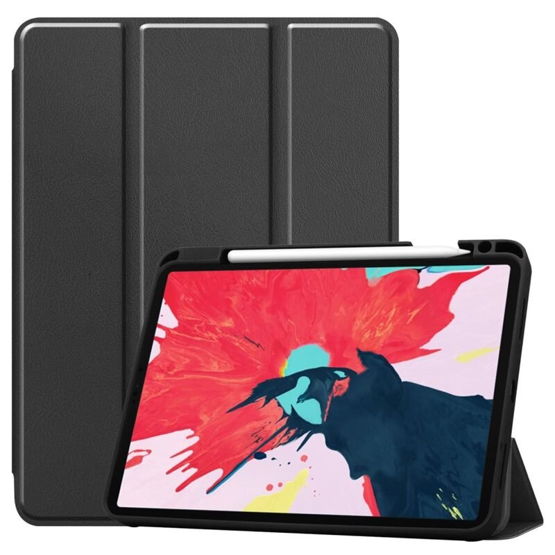 Apple iPad Pro 11 2nd Gen (2020) Fodral Tri-fold med Pencil-hållare Svart - Skyddande fodral