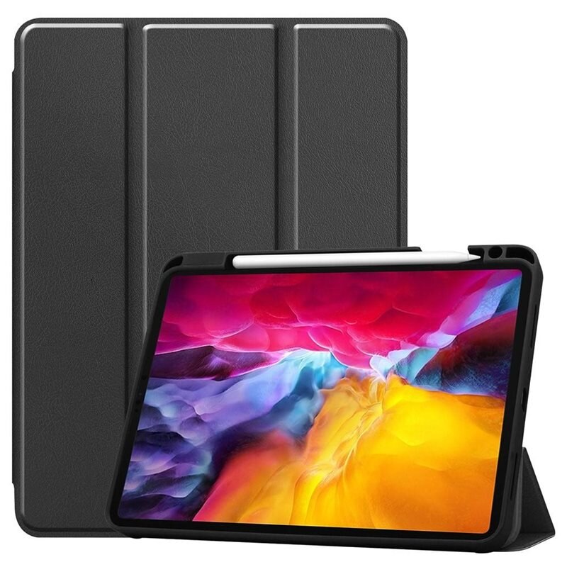 Apple iPad Pro 11 4th Gen (2022) Fodral Tri-fold med Pencil-hållare Svart - Skyddande fodral