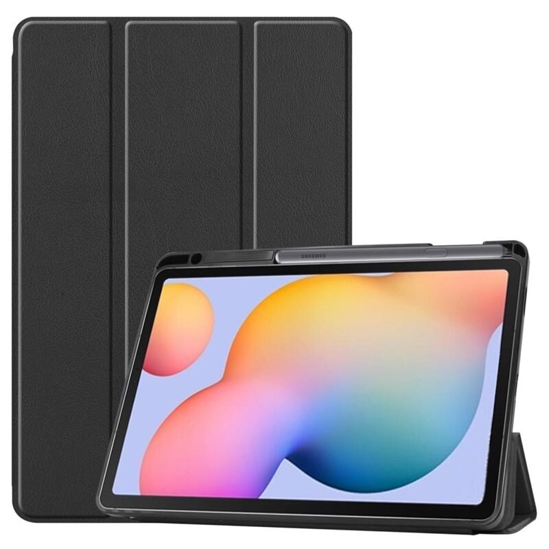 Samsung Galaxy Tab S6 Lite Fodral Tri-fold med Pencil-hållare Svart - Skyddande fodral