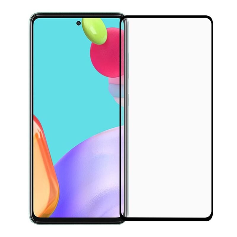 Heltäckande Härdat Glas Skärmskydd Samsung Galaxy A52/A52s - Skärmskydd som täcker hela skärmen, med svart kant