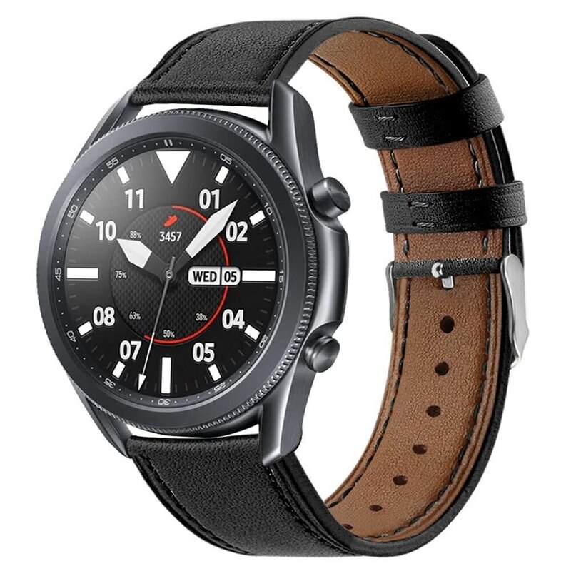 Läderarmband Samsung Galaxy Watch 3 41mm Svart - Snyggt armband i läder