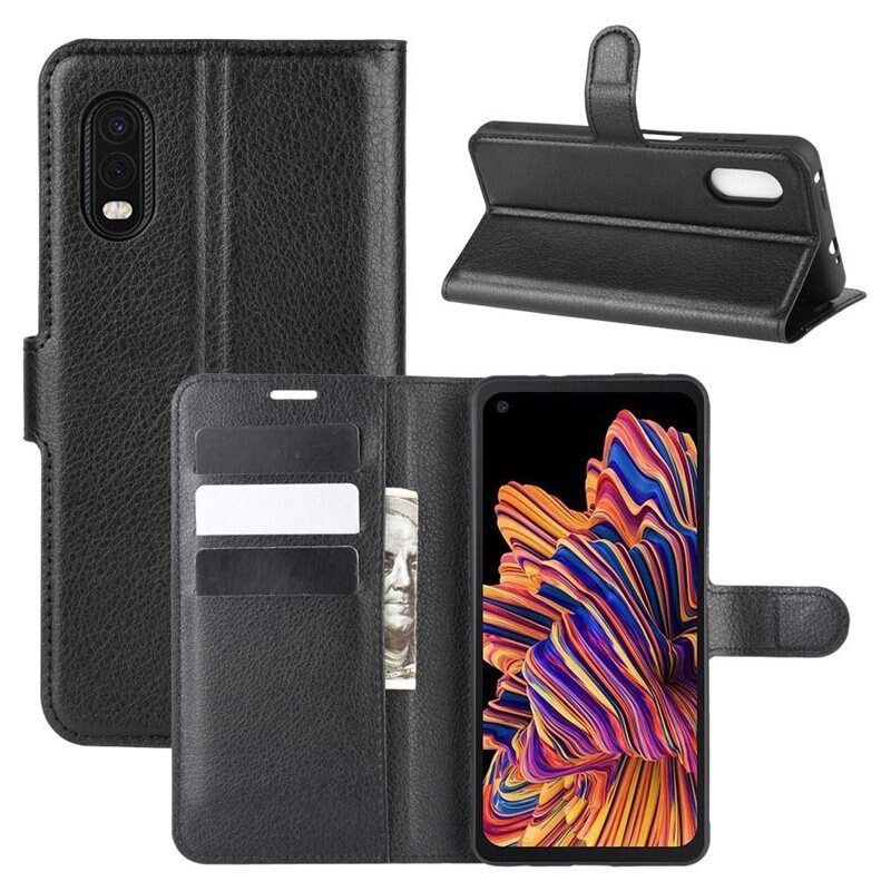 Mobilfodral Samsung Galaxy Xcover Pro Svart - Praktiskt plånboksfodral med plats för sedlar och kort