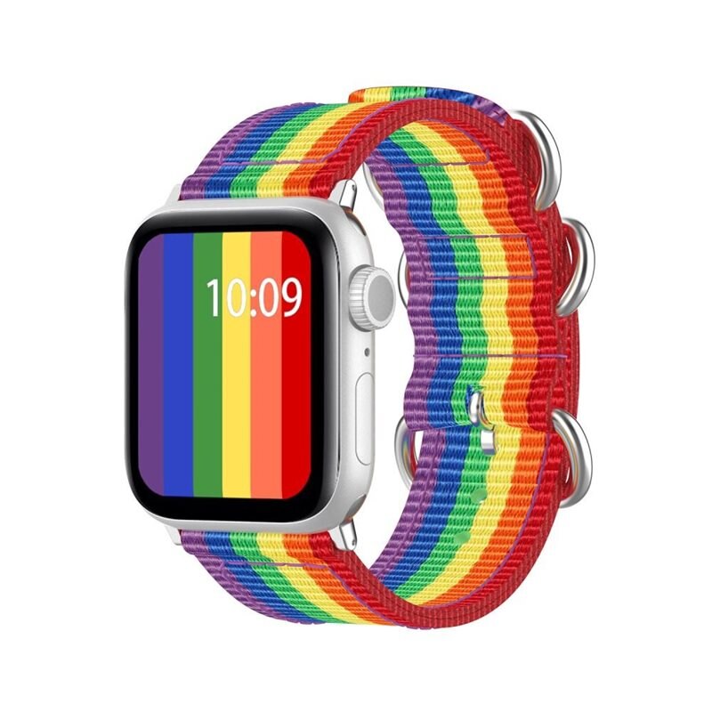 Natoarmband Apple Watch 38mm regnbåge - Snyggt armband