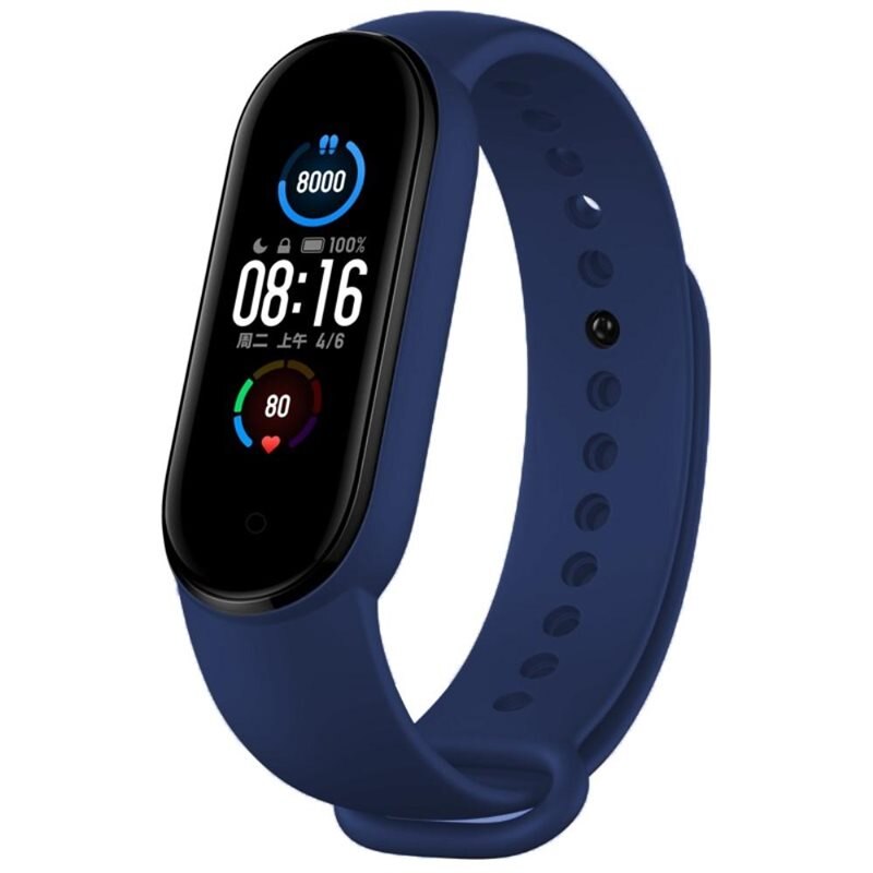 Silikonarmband Xiaomi Mi Band 5/6 blå - Sportigt armband perfekt för träningen