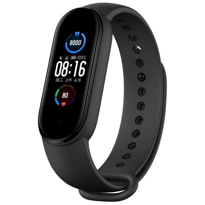 Silikonarmband Xiaomi Mi Band 5/6 svart - Sportigt armband perfekt för träningen