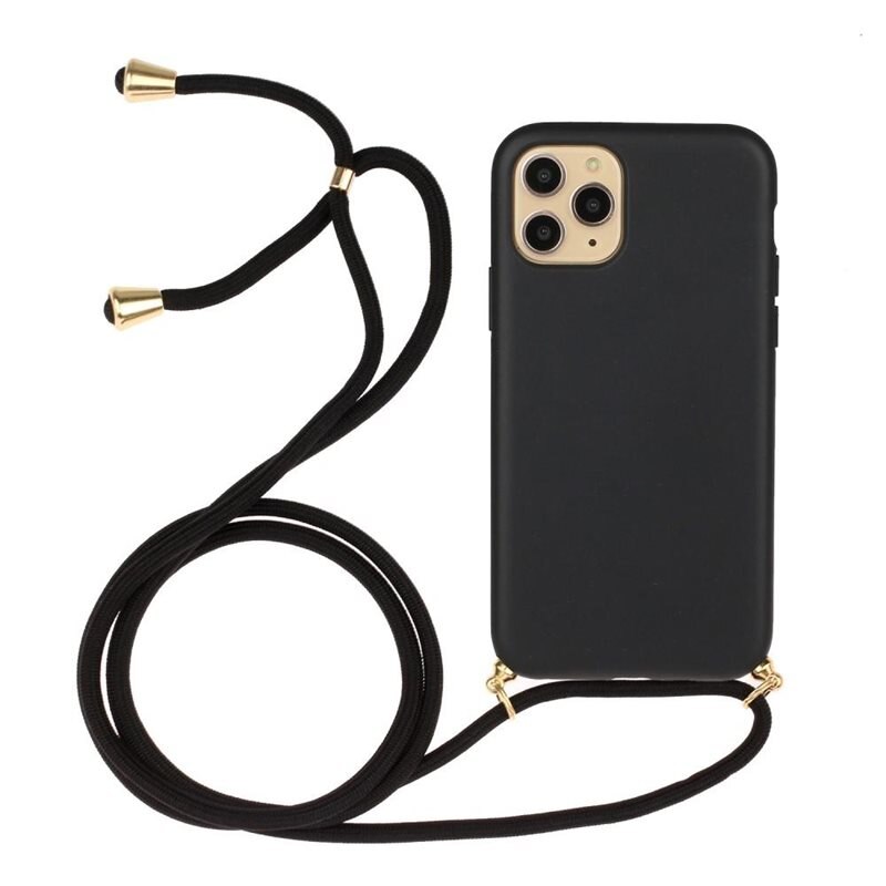 Skal Halsband iPhone 12 Pro Max Svart - Mobilskal med praktisk bärrem