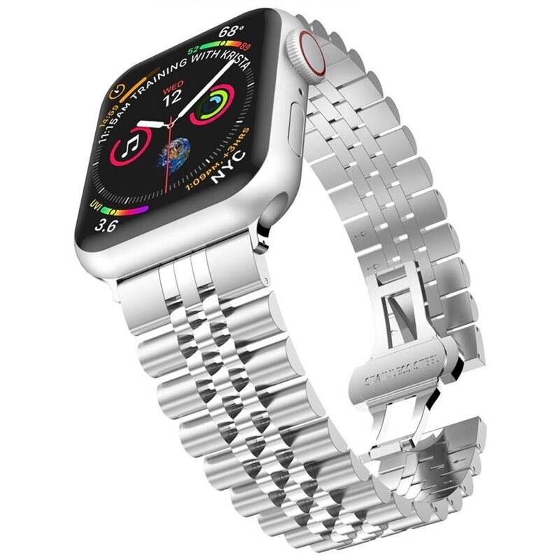Rostfritt stål armband Apple Watch Series 8 45mm Silver - Lyxig armband i rostfritt stål