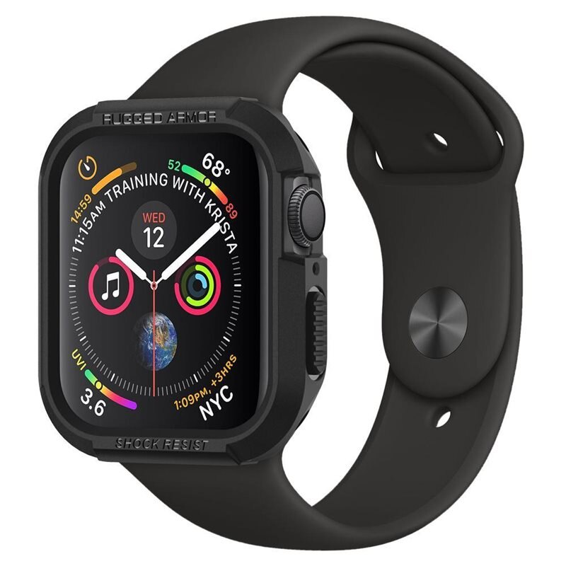 Spigen Apple Watch 41mm Series 7 Case Rugged Armor Black - Skyddande skal