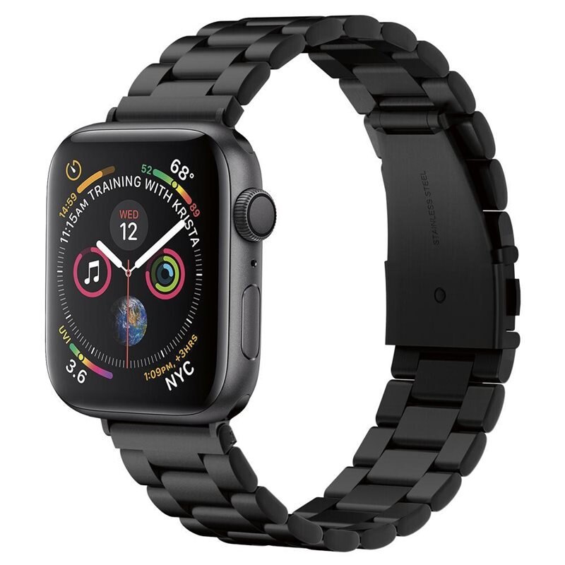 Spigen Apple Watch Ultra 49mm Armband Modern Fit Black - Snyggt metallarmband - Justerbar längd