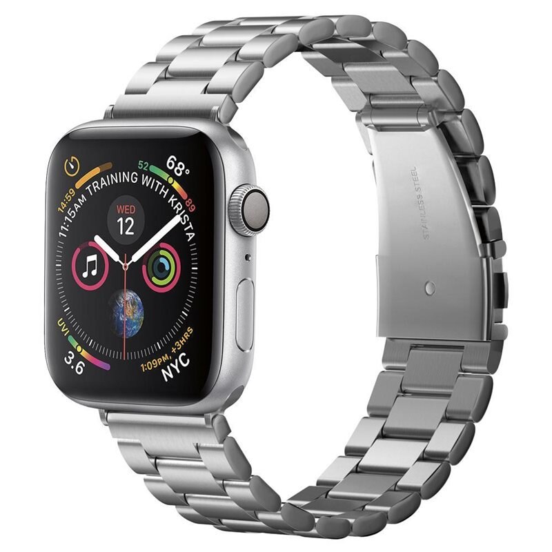 Spigen Apple Watch Ultra 49mm Armband Modern Fit Silver - Snyggt metallarmband - Justerbar längd