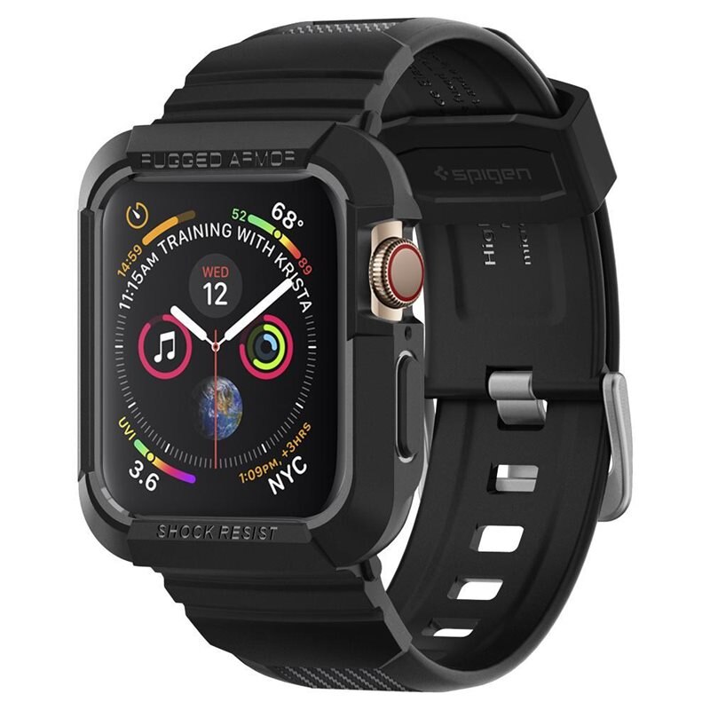 Spigen Apple Watch 45mm Series 8 Skal Rugged Armor Pro Svart - Skal som skyddar mot repor och slitage
