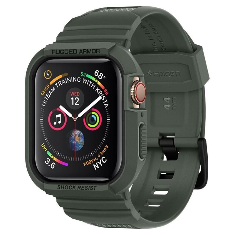 Spigen Apple Watch 45mm Series 8 Skal Rugged Armor Pro Military Green - Skal och armband i ett