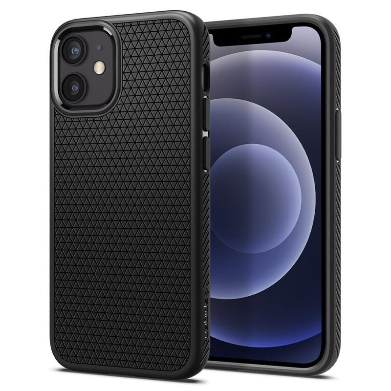 Spigen iPhone 12 Mini Skal Liquid Air Svart - Snyggt mobilskal