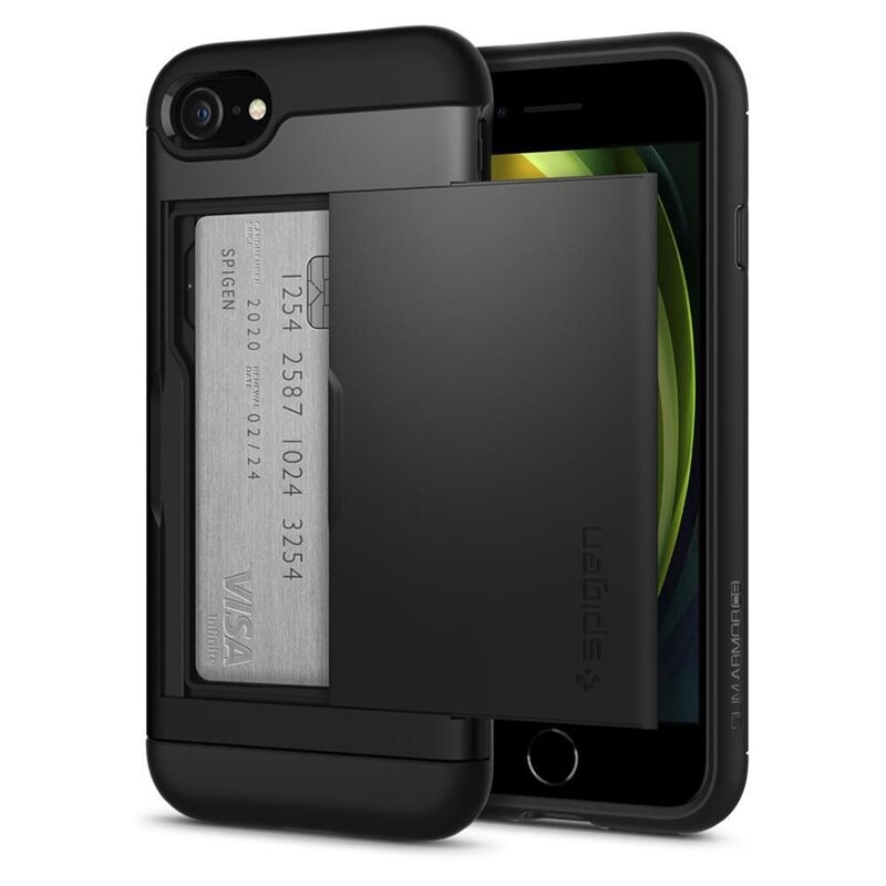 Spigen iPhone 7 Case Slim Armor CS Black - Mobilskal med korthållare