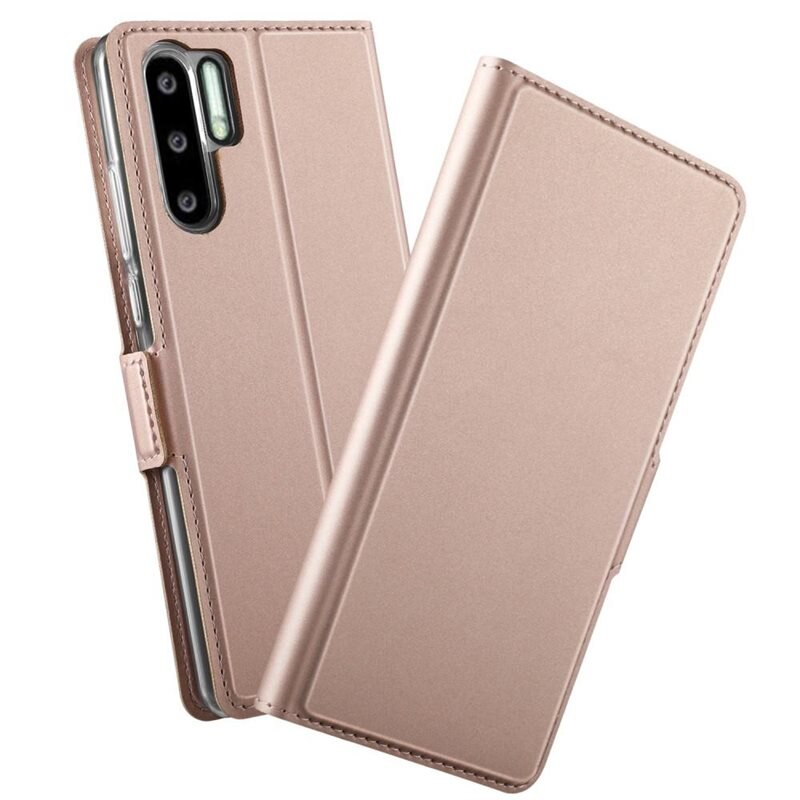 tectTech Slimmat Plånboksfodral Huawei P30 Pro roséguld - Mobilfodral med korthållare och inbyggt stöd