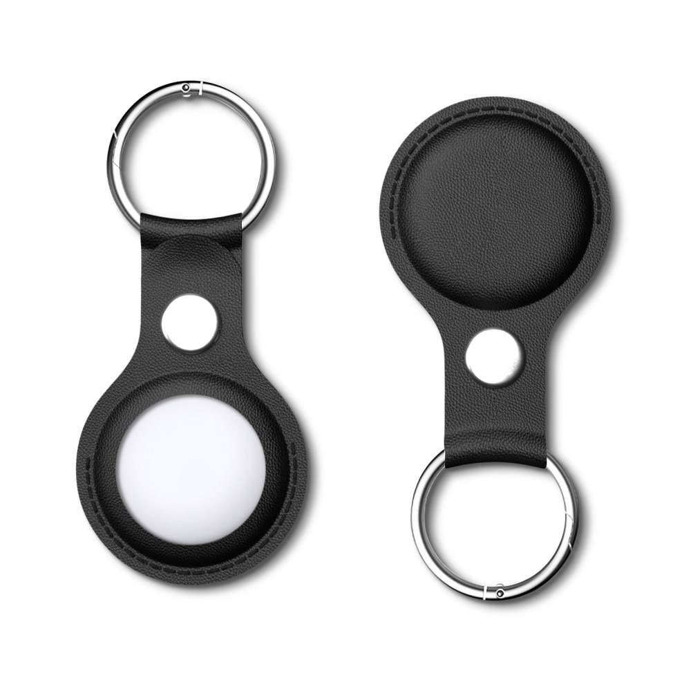 Nyckelring Läder Apple AirTag svart