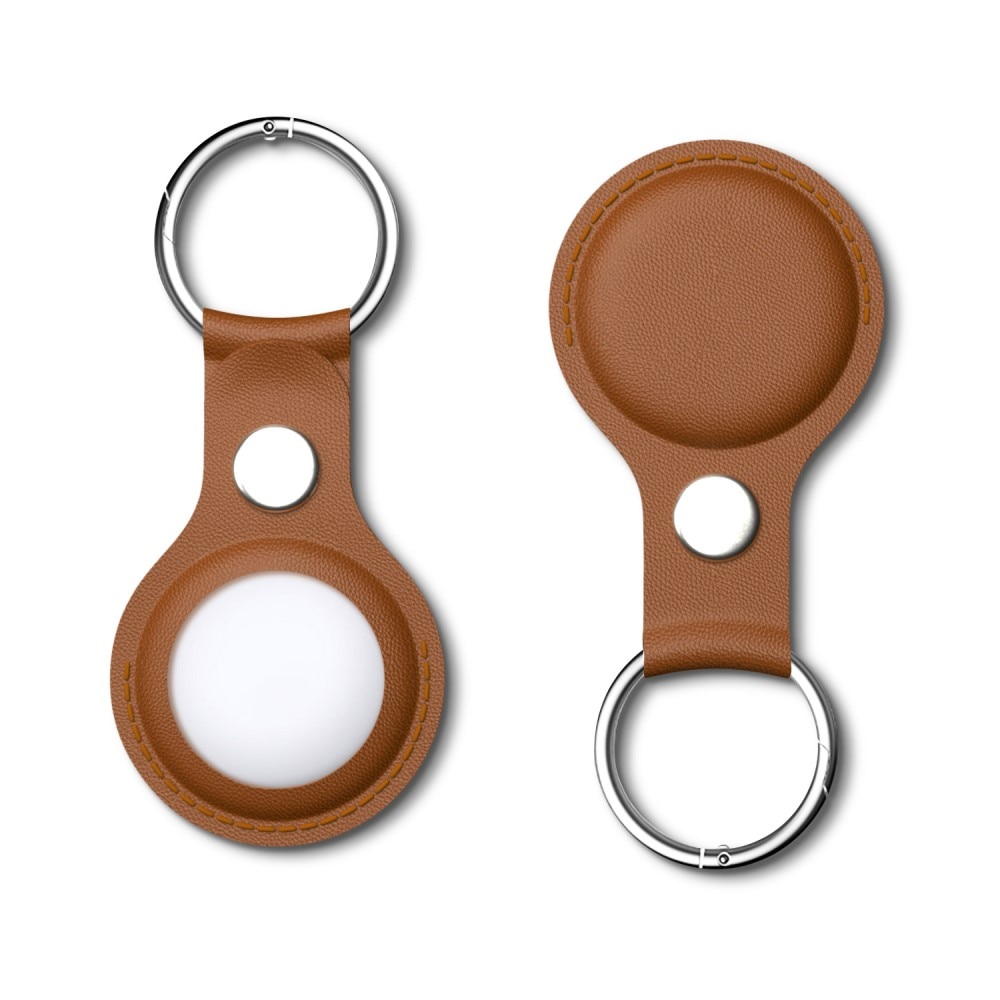 Nyckelring Läder Apple AirTag brun
