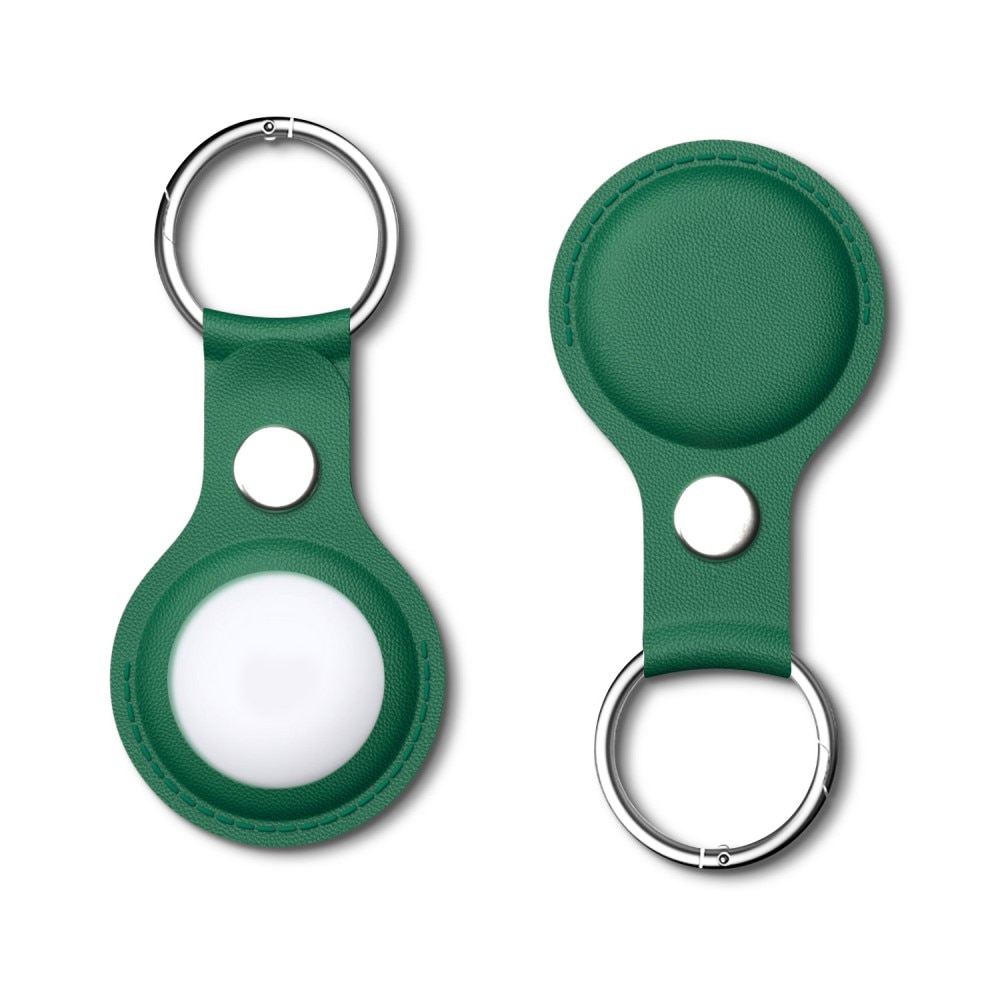Nyckelring Läder Apple AirTag grön