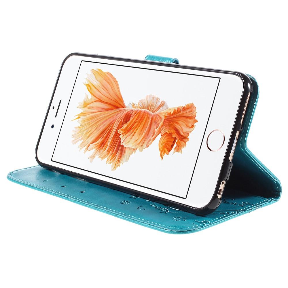 Läderfodral Fjärilar Apple iPhone 6/6S blå