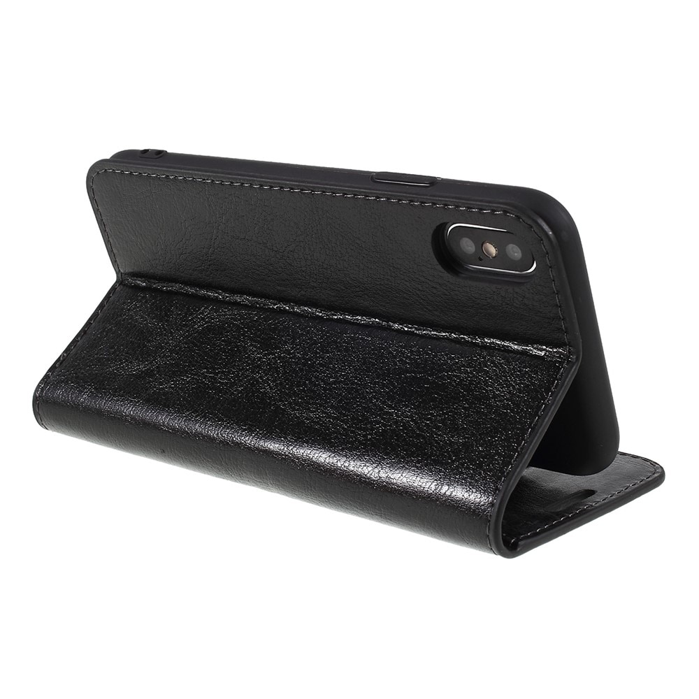 Mobilfodral Äkta Läder iPhone X/XS Svart