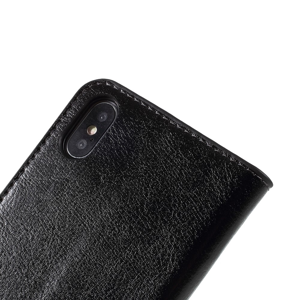 Mobilfodral Äkta Läder iPhone X/XS svart
