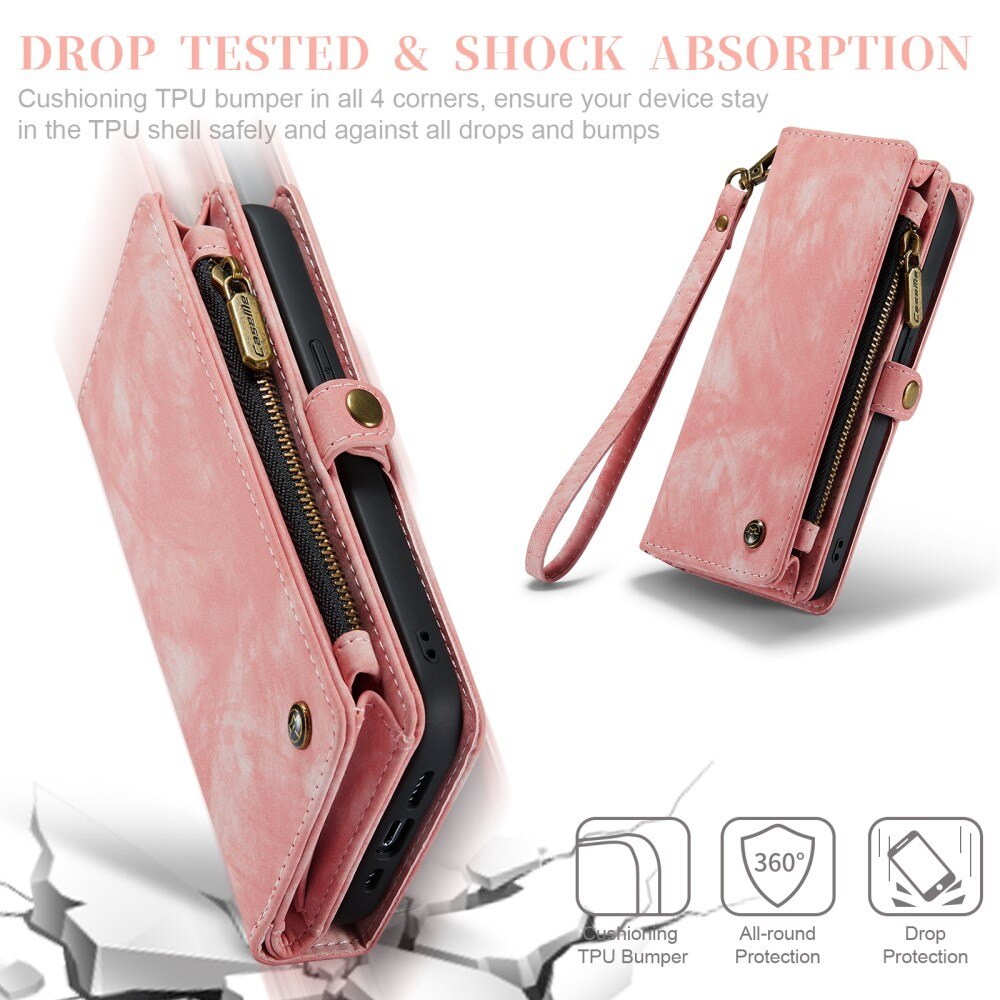 Multi-slot Plånboksfodral iPhone Xr Rosa