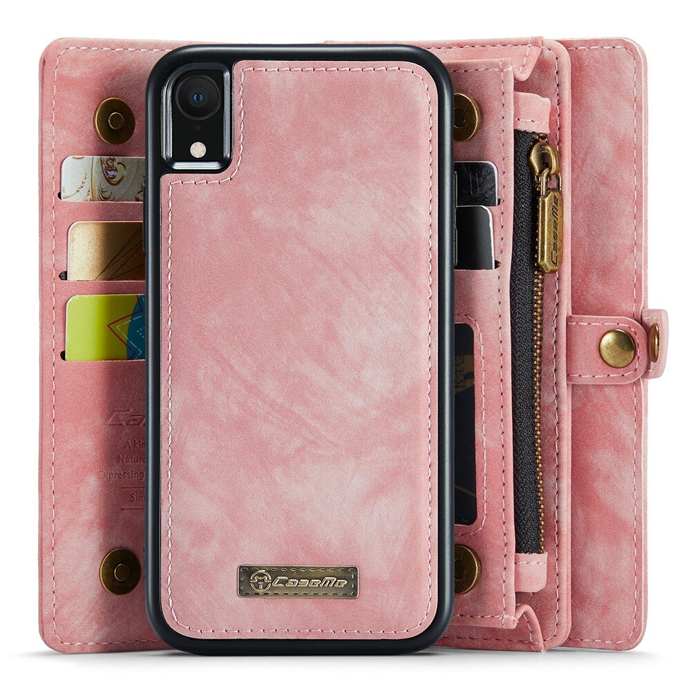 Multi-slot Plånboksfodral iPhone Xr Rosa