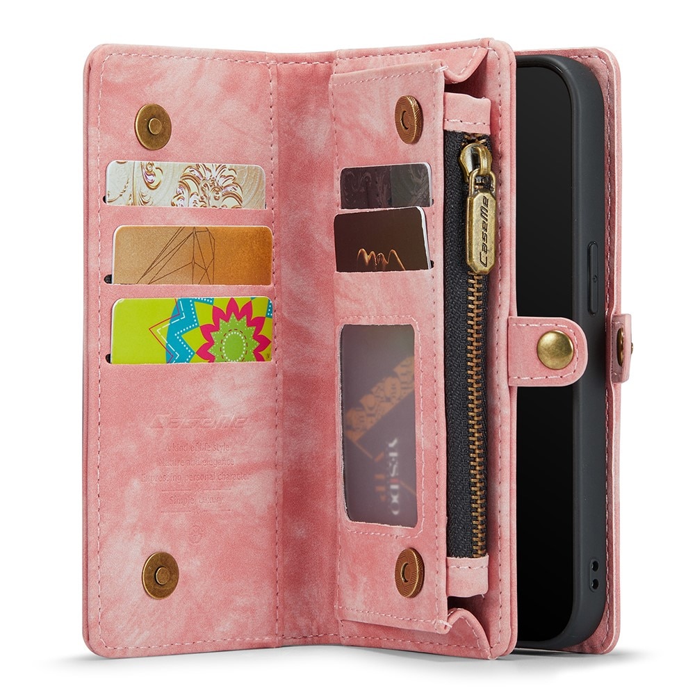 Multi-slot Plånboksfodral iPhone XR rosa