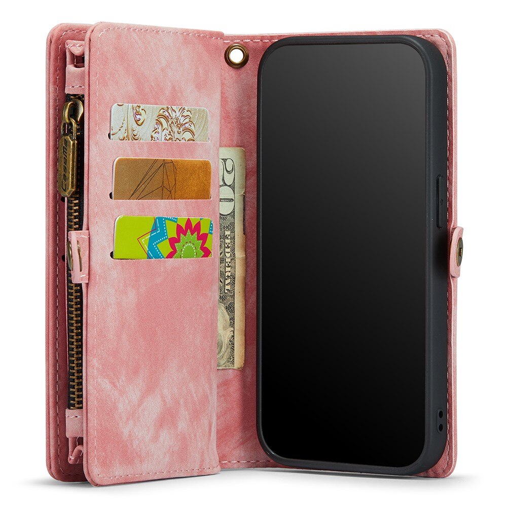 Multi-slot Plånboksfodral iPhone Xr Rosa
