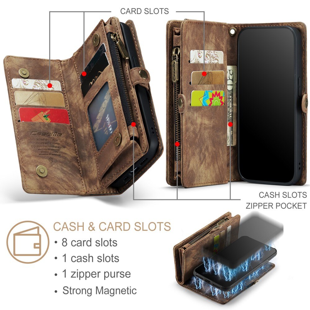 Multi-slot Plånboksfodral iPhone Xs Max Brun