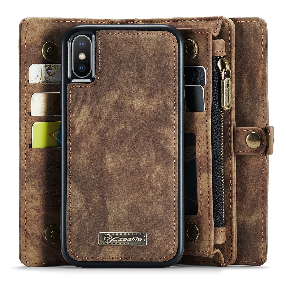 Multi-slot Plånboksfodral iPhone Xs Max Brun