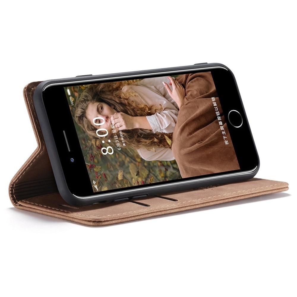 Slim Plånboksfodral iPhone SE (2020) cognac