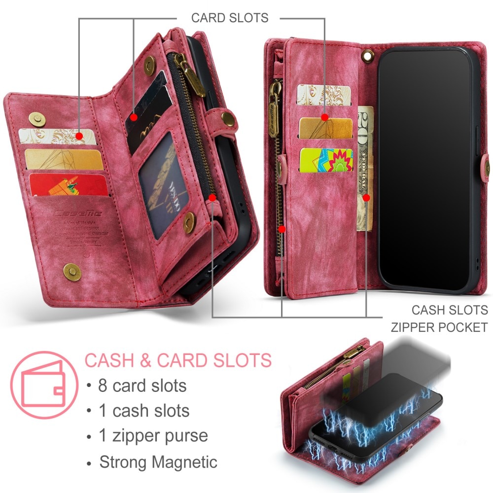 Multi-slot Plånboksfodral iPhone 11 röd