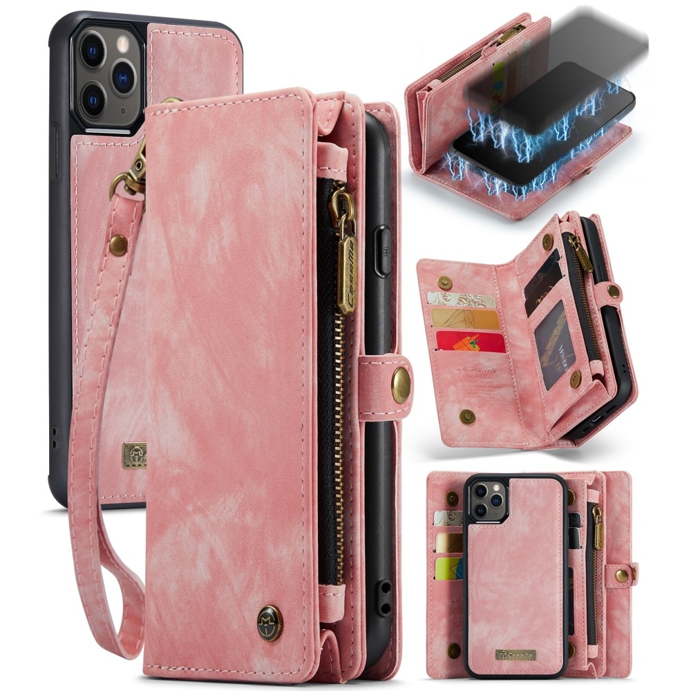 Multi-slot Plånboksfodral iPhone 11 Pro rosa