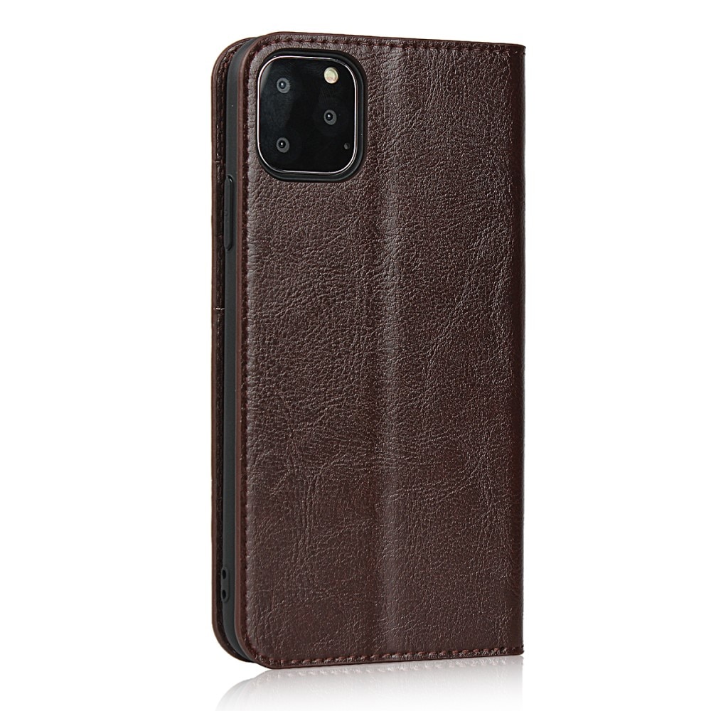 Mobilfodral Äkta Läder iPhone 11 Pro Mörkbrun