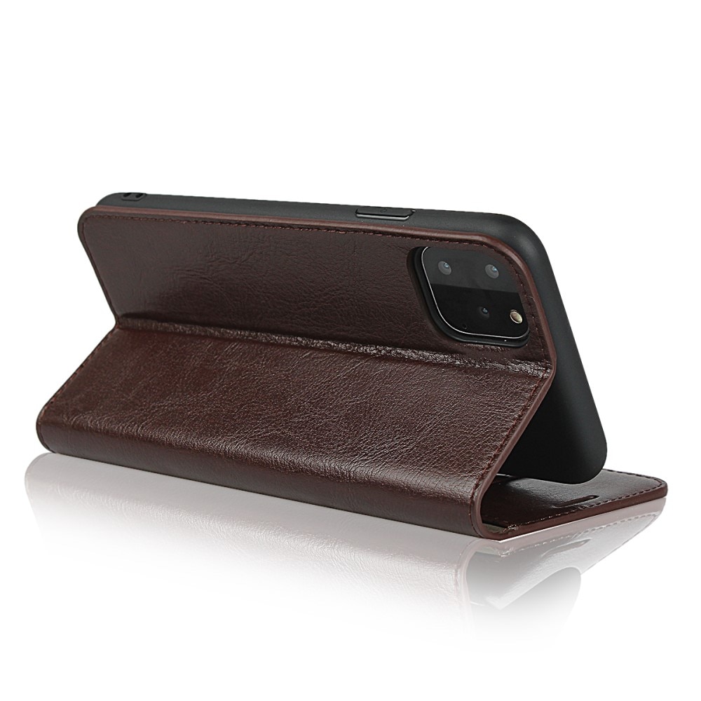 Mobilfodral Äkta Läder iPhone 11 Pro mörkbrun