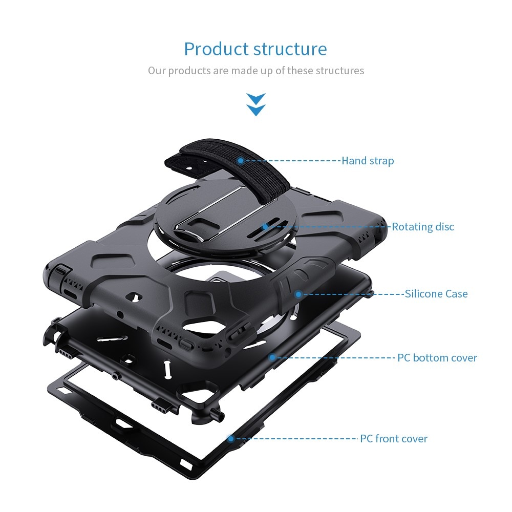 Stöttåligt Hybridskal med axelrem iPad 9.7 6th Gen (2018) svart