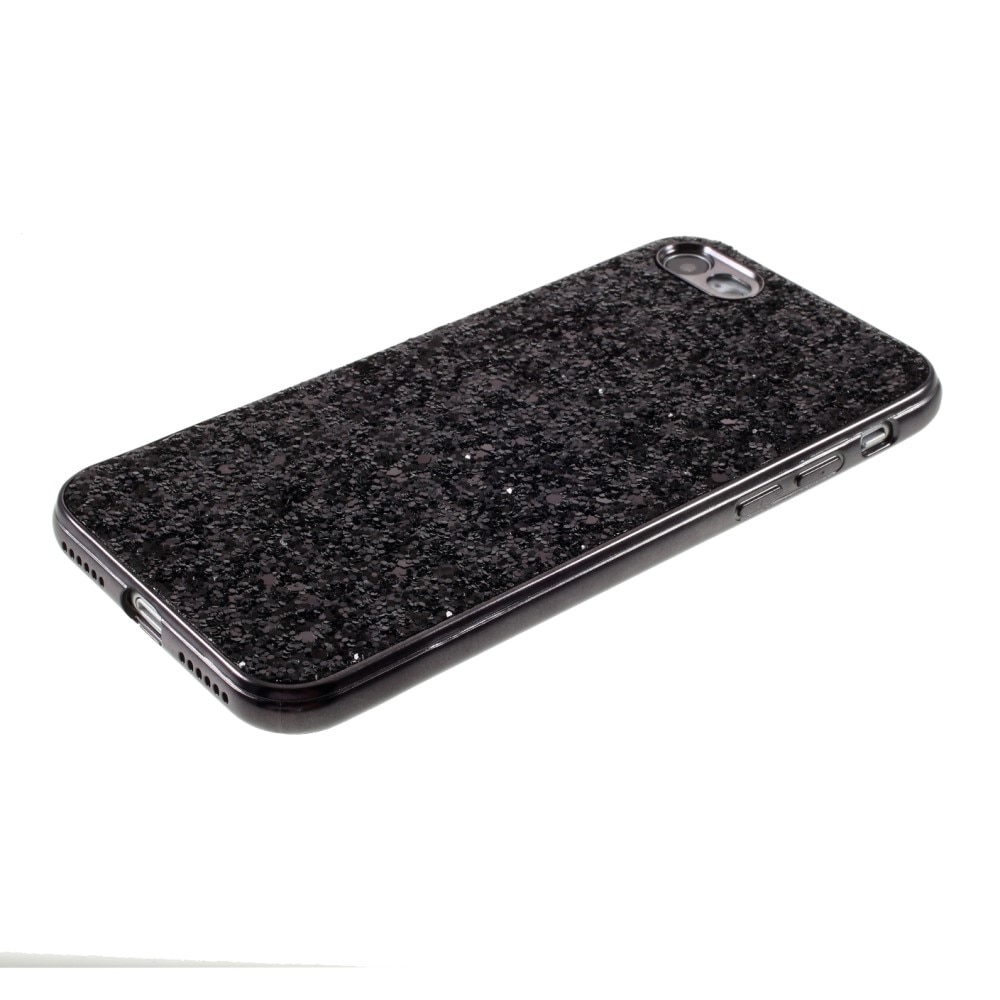 Glitterskal iPhone SE (2022) svart