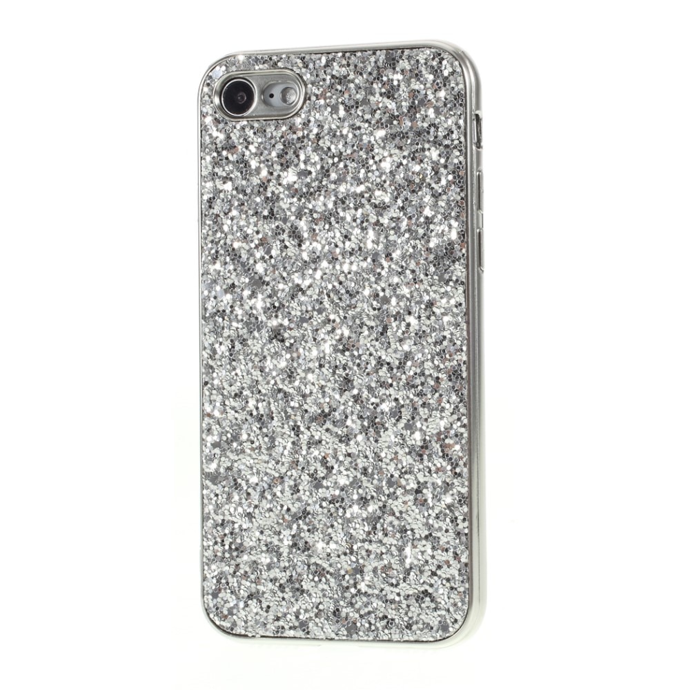 Glitterskal iPhone SE (2022) silver