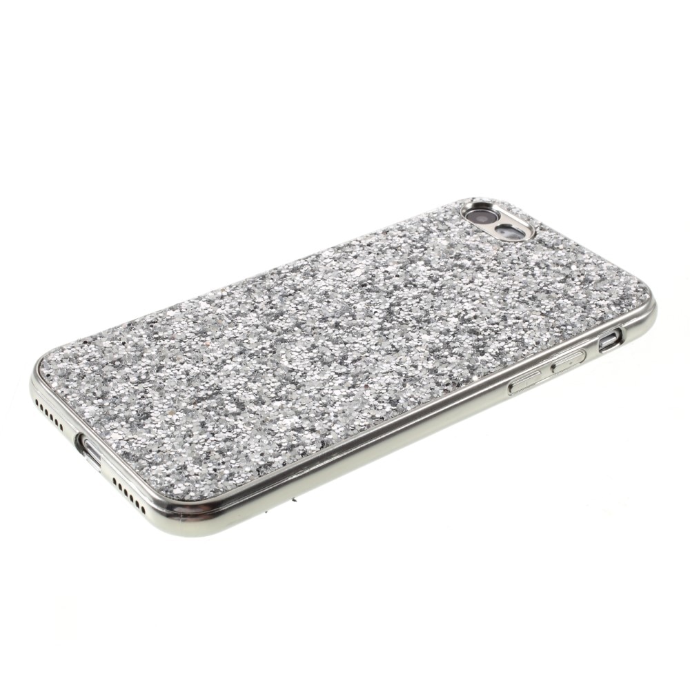 Glitterskal iPhone SE (2022) silver