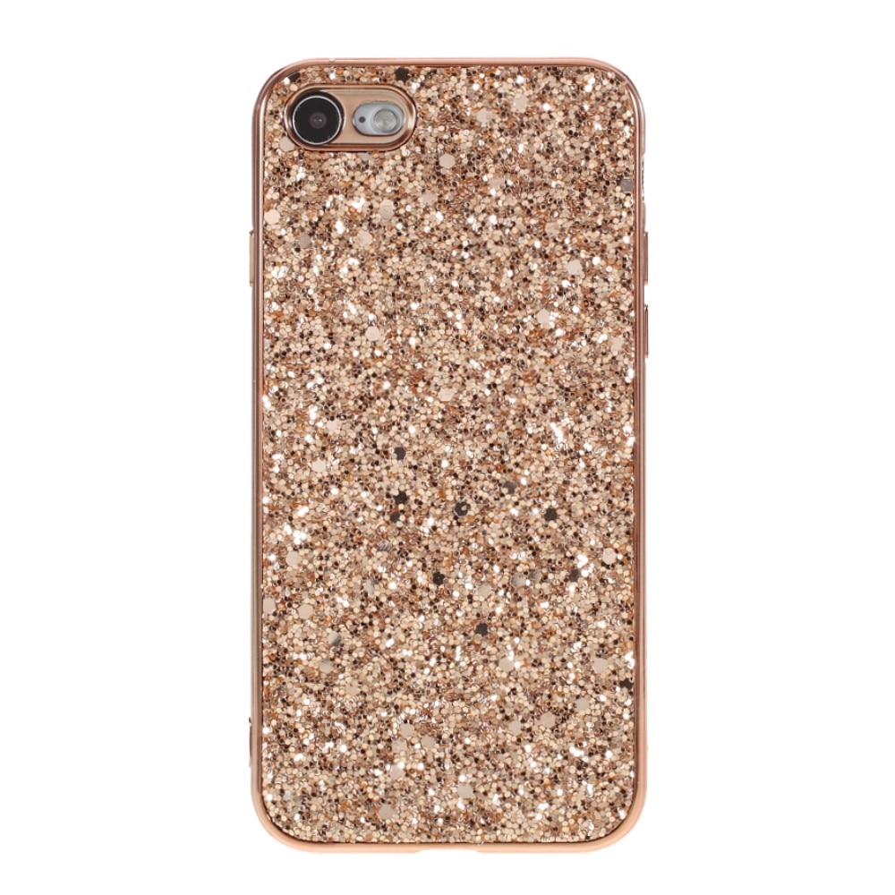 Glitterskal iPhone SE (2022) roséguld