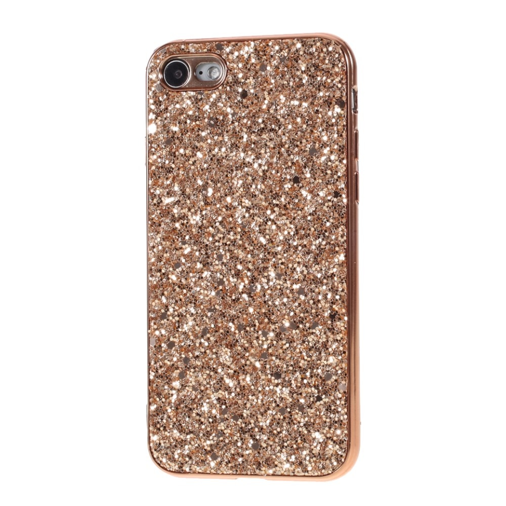 Glitterskal iPhone SE (2020) roséguld