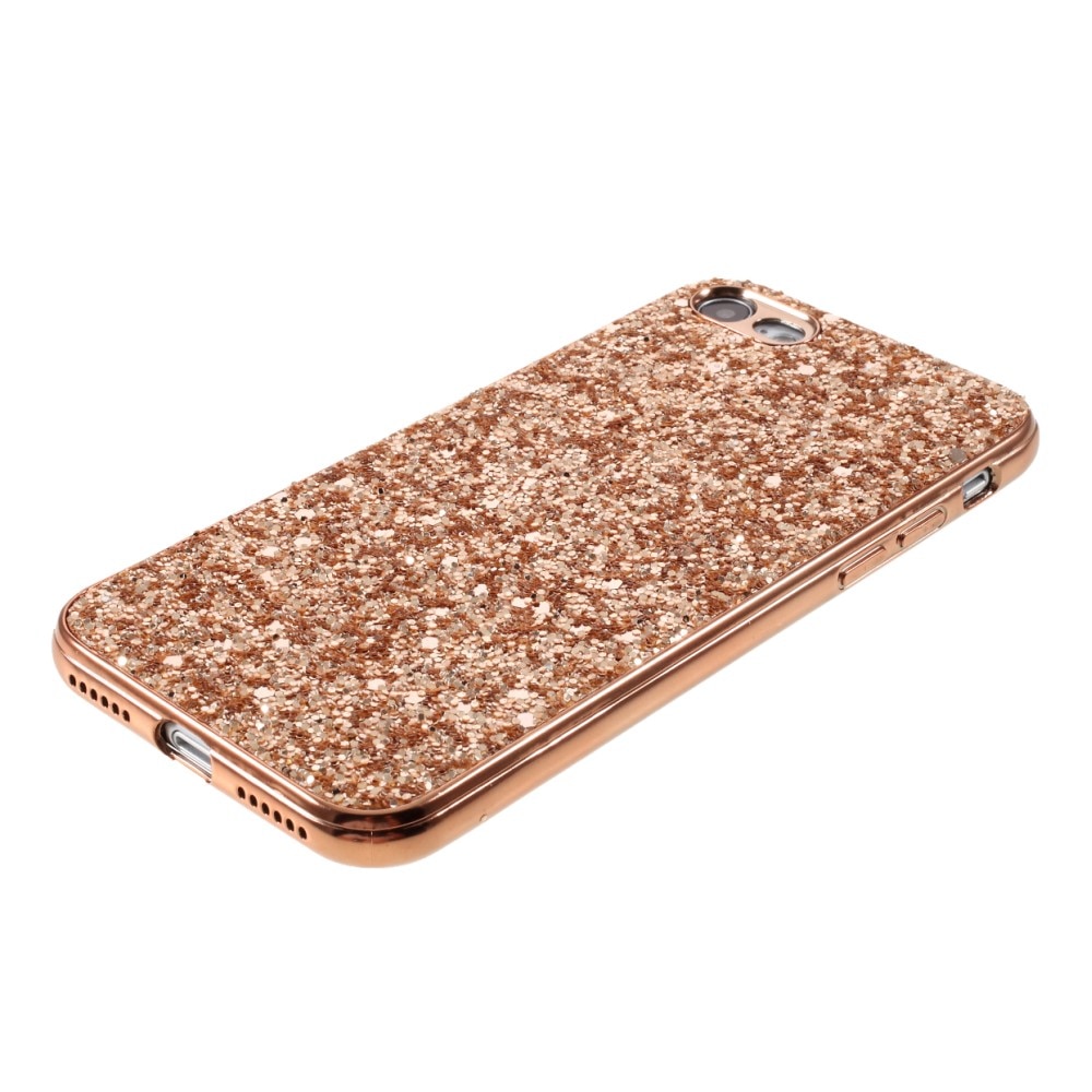 Glitterskal iPhone SE (2022) roséguld