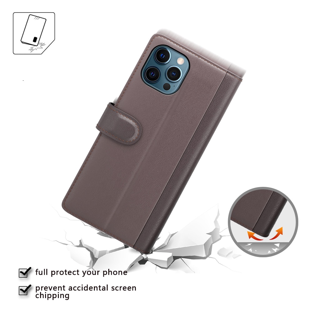 Äkta Läderfodral iPhone 12 Pro Max Brun
