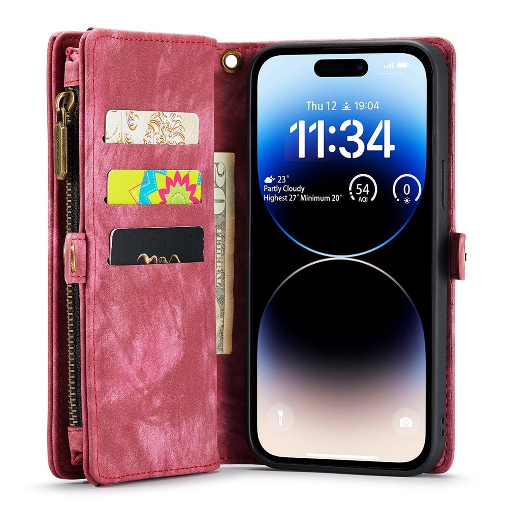 Multi-slot Plånboksfodral iPhone 12 Pro Max röd