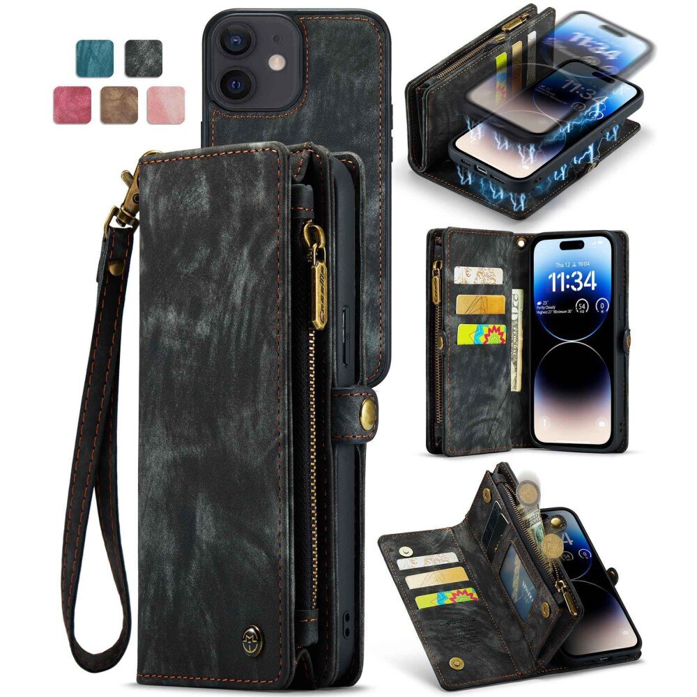 Multi-slot Plånboksfodral iPhone 12/12 Pro grå