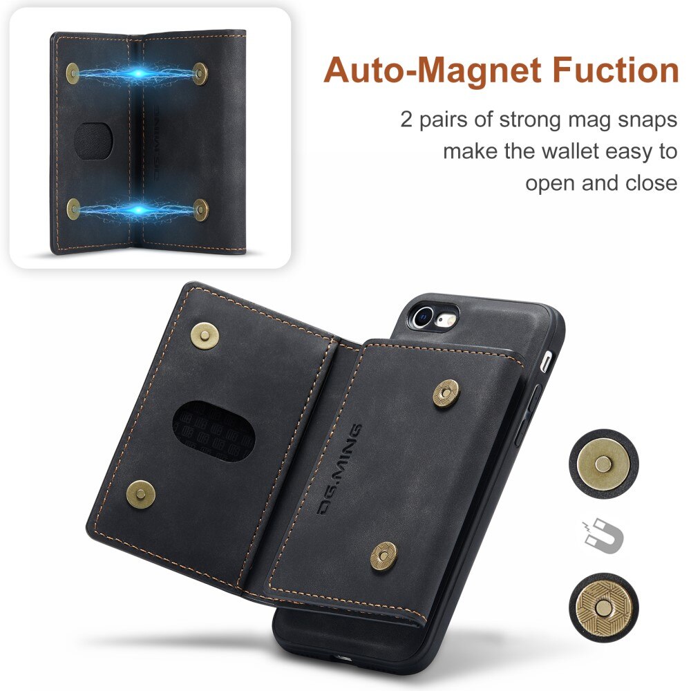 Magnetic Card Slot Case iPhone SE 2022 Svart